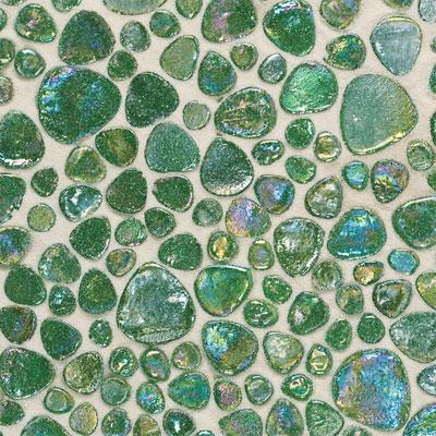 Daltile Glass Pebbles Mosaic Emerald Green Iridescent Tile & Stone