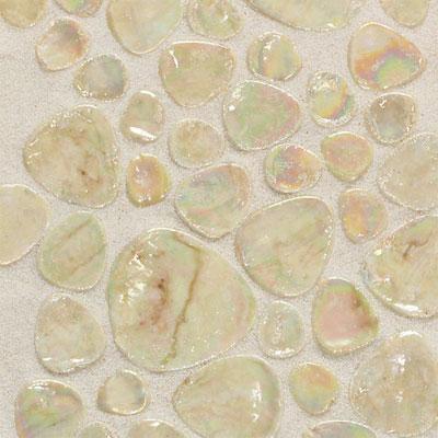 Daltile Glass Pebbles Mosaic Ivory Iridescent Tile & Stone