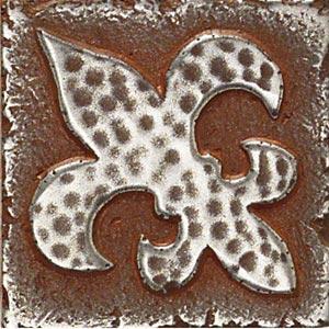 Daltile Metal Signatures Dots & Rosette Fleur De Lis Dot 2 X 2 Ms10 22dot1p