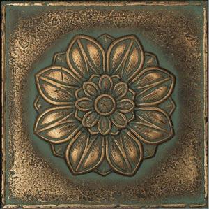 Daltile Metal Signatures Dots & Rosette Rowsete Pointed Deco 6 X 6 Ms11 66deco1p