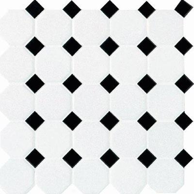 Daltile Octagon & Dot Matte White/black Gloss Dot Tile & Stone