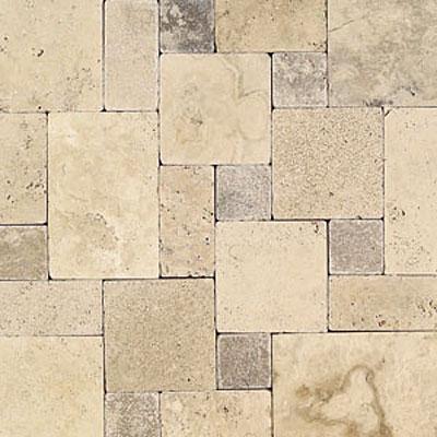 Daltile Tumbled Natural Stone Padedon Pattern Peruvian Cream Mingle Tile & Stone