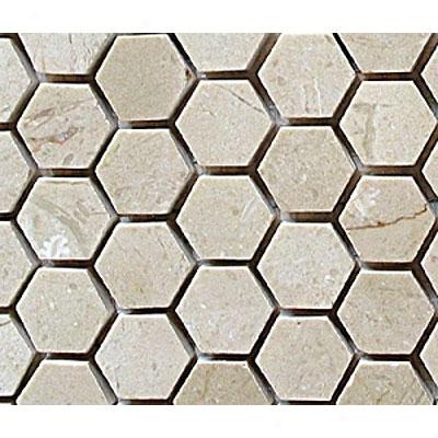 Diamond Tech Glass Marble Series Hexagon Polished Mosaic Crema Marfil Tile & Stone