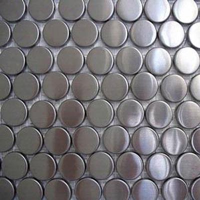 Diamonr Tech Glass Metal Succession Mosaic Rounds Tile & Stone