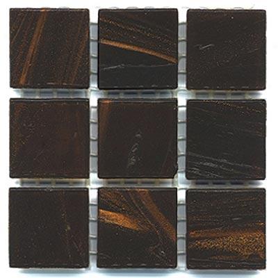 Diamon Tech Glass Mosaic Glass Series - Gold Veined Dark Brown Tile & Grave~