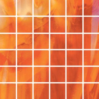 Diamond Tech Glass Stained Glass Mosaic Bright Orange Tile & Stone