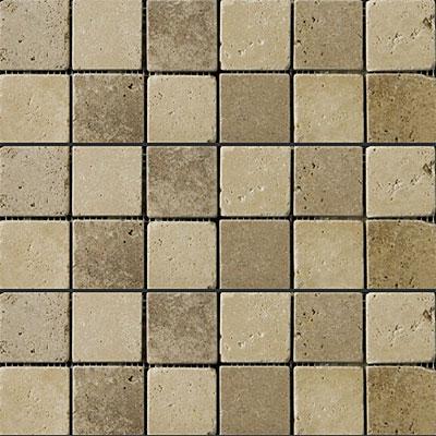 Emser Tile Antique & Tumbled Stone Mosaic Blends 1.25 X 2 Rhomboid Trav Fontane Tumbled Ivory Classis/walnut Tile &S tone