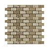 Emser Tile Antique & Tumbled Stone Mosaic Blends 1 X 2 Sprout Trav Fontane Tumbled Ivory Classic/walnut Tile & Stonne