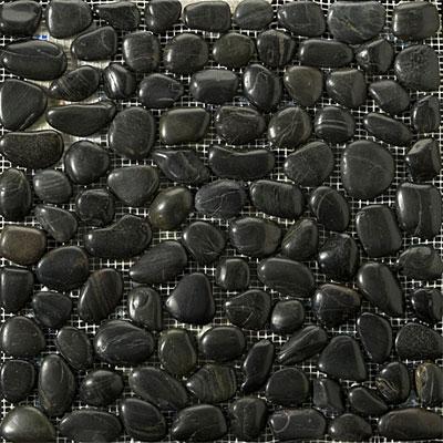 Emser Tile Rivera Pebble - Bumpy Riverapebble Black Tile & Adamant