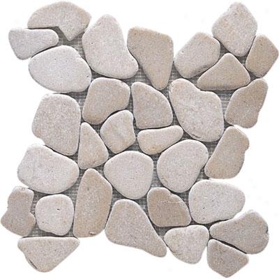 Interceramic Pebble Stone 13 X 13 Mosaic White Mosaic Tile & Stone