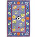 Kas Oriental Rugs. Inc. Kidding Around 3 X 5 Kidding Around Blue/red Lets Play Ball Yard Rugs