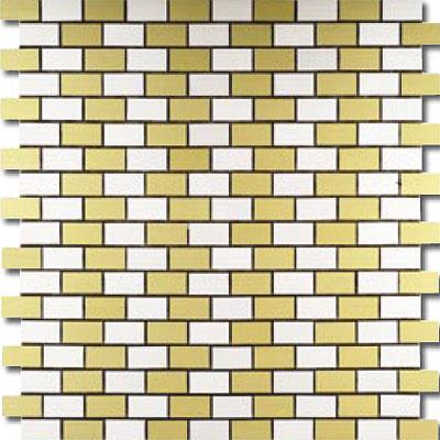 Metal Borde Pure Metal Brick Staggered Moaaic 1 X 2 Satin Tile & Stone