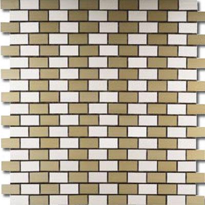 Metal Border Innocent Metal Brick Staggered Mosaic 1 X 2 Crema Tile & Stone