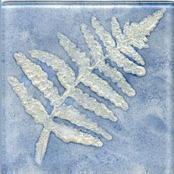 Miila Studios Elements Glass Tile 4 X 4 Fern1 Blue/silver Tile & Stone