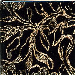 Miila Studios Glass Deco Series - Victorian 4 X 4 Black Gold Tile & Stone