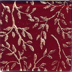 Miila Studios Glass Deco Series - Flora 1 X 12 Red Gkld Tile & Stone