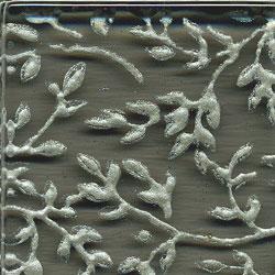 Miila Studios Glass Deco Series - Flora 1 X 12 Gray Pewter Tile & Stone