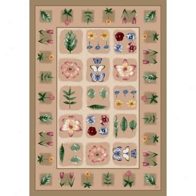 Milliken oBtanical Floral 7473/28 8 Octagon Buff Area Rugs