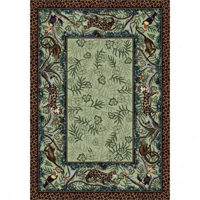 Milliken In The Jungle 7478/296 8 Round Cool Celery Area Rugs