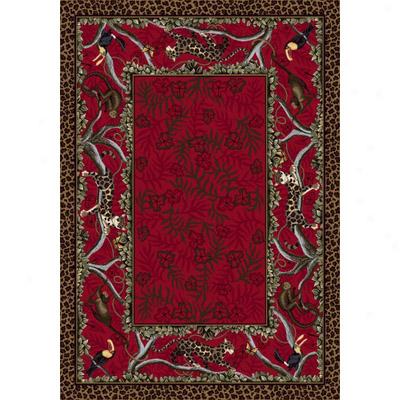 Milliken In The Jungle 7478/293 4 X 5 Oval Mars Red Area Rugs