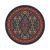 Milliken Kamil 8 Round Blue Grey Area Rugs