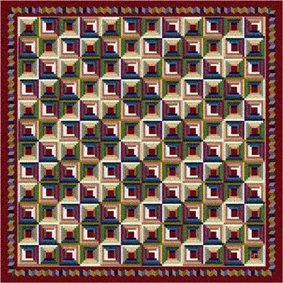 Milliken Log Cabin 7480/296 8 Round Deep Wine Area Rugs