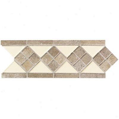 Mohawk Accent Statements - Ceramic Matte Ivory Lace Diamond Ceramic & Tumbled Stone Tile & Free from ~s