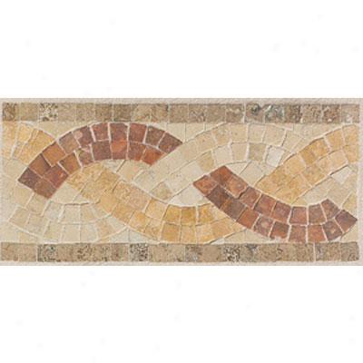 Mohawk Accent Statements - Syone Sand Walnut Gold Red Basket Weave Border Tile & Stone