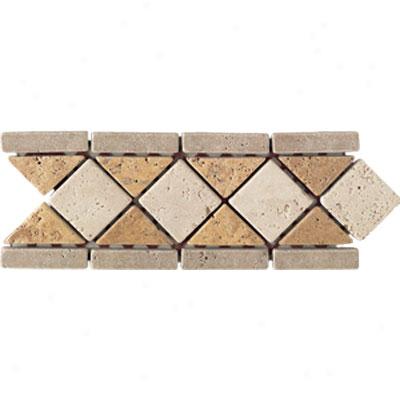 Mohawk Accent Statements - Stone Gold Beige Walnut Victoria Diamond Border Tile & Stone