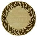 Nejad Rugs African Safari 8 Round Zebra Border Beige/brown Area Rugs