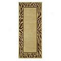 Nejad Rugs African Safari 3 X 10 Messenger Zebra Border Beige/broan Area Rugs