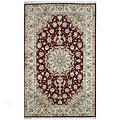 Nejad Rugs Silk & Wool 2 X 3 Tabriz Burgundy/ivory Yard Rugs