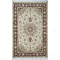 Nejad Rugs Silk & Wool 6 X 9 Tabriz Ivory/burgundy Area Rugs