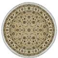 Neja dRugs Silk & Wool 8 Round Tabriz Beige/ivory Area Rugs