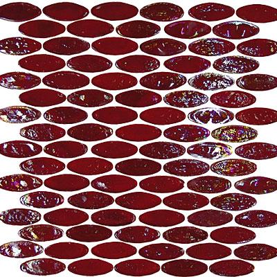 Onix Mosaico Geoglass Oval Oval Fire Red Tile & Stone