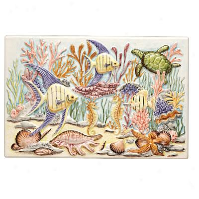 Original Style Coral Reef Clematis 8 X 12 Coral Reef Plaque Tile & Stone