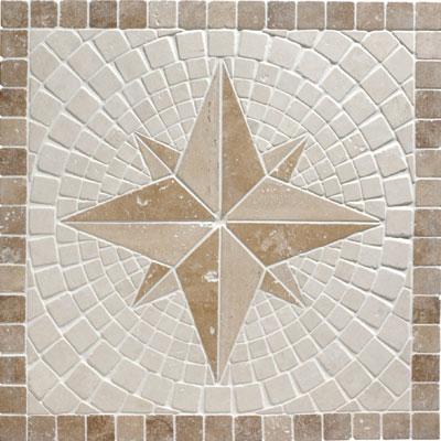 Original Style Medallion Mosaics Rose Noce Tipe & Stone