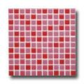 Inventive Style Mixed Glass Mosaics Red Tile & Stone