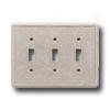 Questech Dorset Switch Plates - Travertine Triple Toggle Tile &S tone