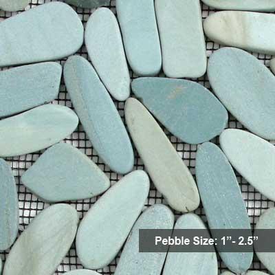 Solistone Flat Pebbleq 12 X 12 Batik Blue Tile & Stone