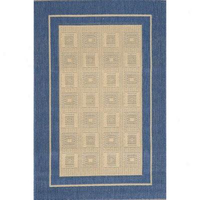 Stepco Patio Rugs 4.8 X 6.8 1309 Cream Blue Area Rugs