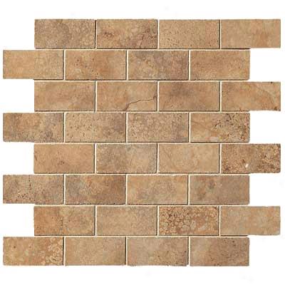 Tesoro Pietra Latina Brick Mosac Navona Dorato Tile & Stone