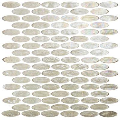 Tesoro Reflections - Oval Glass Mosaic Glacial Glow Tile & Stone