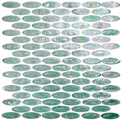 Tesoro Reflections - Oval Glass Mosaic Tourmaline Tile & Stone