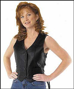 Women's Basic Leather Vest