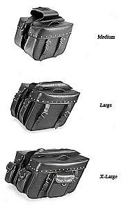 Zip-off Studded Slant Saddlebag