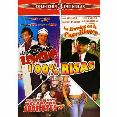 100% Risas: Las Aventuras De Lencho / Low Enredos En La Casa Blanca / Vuelven Los Mecanicos Ardientes 2 (3 Peliculas) (spanish)