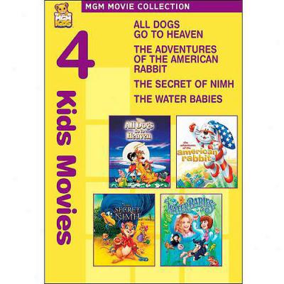 4 Kids Movies: All Dogs Go To Heaven / The Adventures Of The American Rabbit / The Secret Of Nimh / The Water Babies