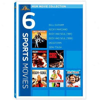 6 Sports Movies: Speculator on a rise Durham / Rocky Marciano / Body And Soul (1981) / Body And Soul (1999) / Diggstown / Semi-tough (widescreen)