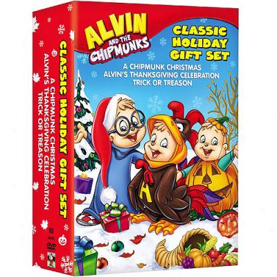 Alvin And The Chipmunks: olHiday Gift Set - A Chipmunk Christmas / Alvin's Thanksgiving Celebration / Trick Or Treason (full Frame)